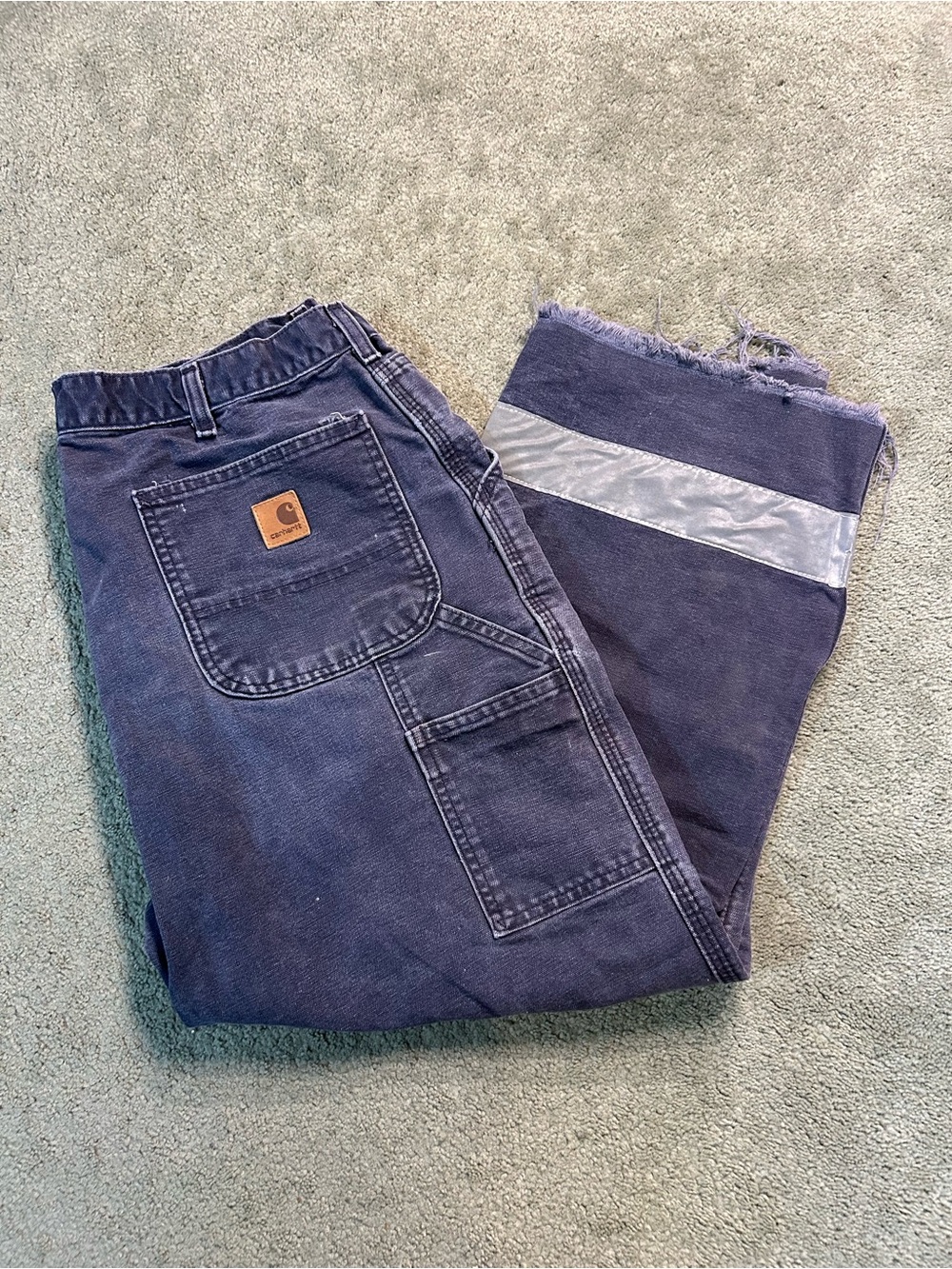 Vintage Carhartt Carpenter Pants Baggy Reflective Construction Workwear 32x28
